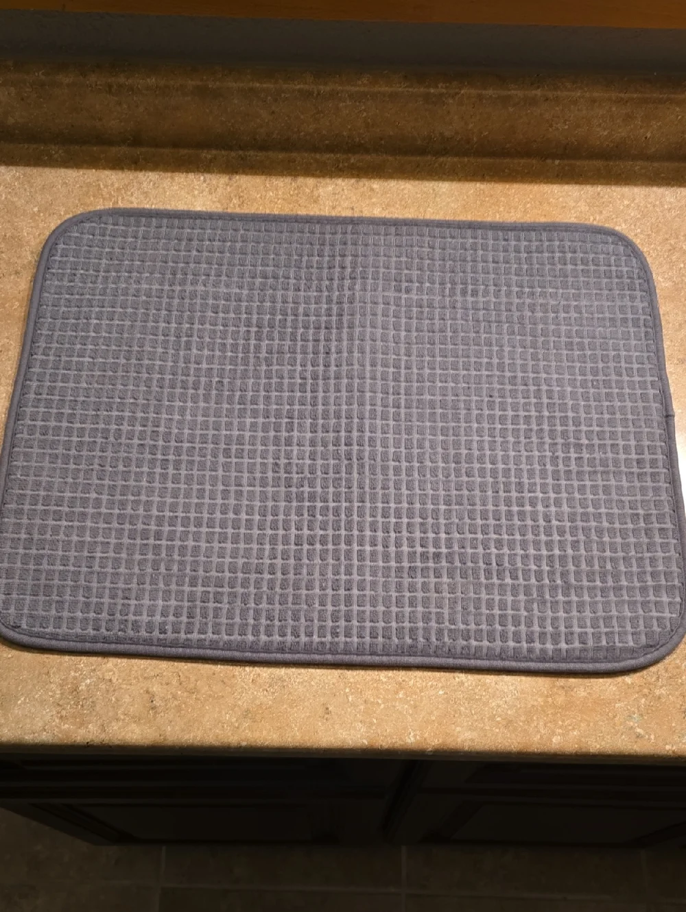 Waffle Weave Kitchen Drying Mat - Gray - Approx. 17 X 23 Inches